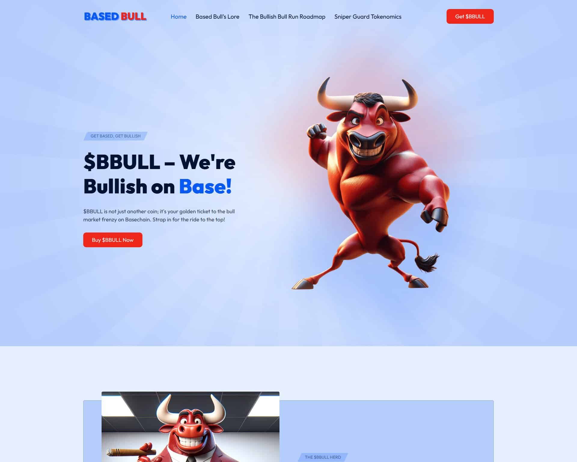 Based Bull website hero image: 3D web design concept